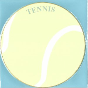 画像: 丸型色紙　テニス 封筒付き